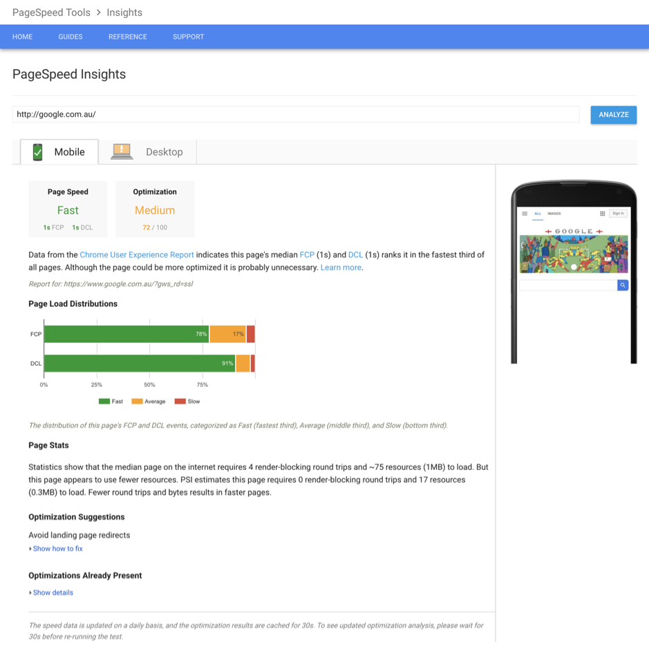 Google's Speed Update PageSpeed Insights Page Image