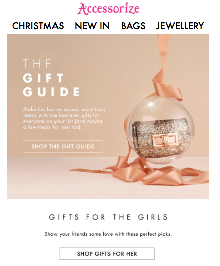 Accessorize Best Holiday Digital Marketing Campaign EDM Image