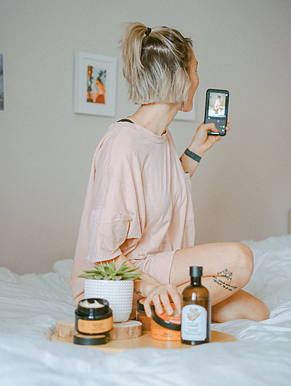 Bedroom product selfie shot